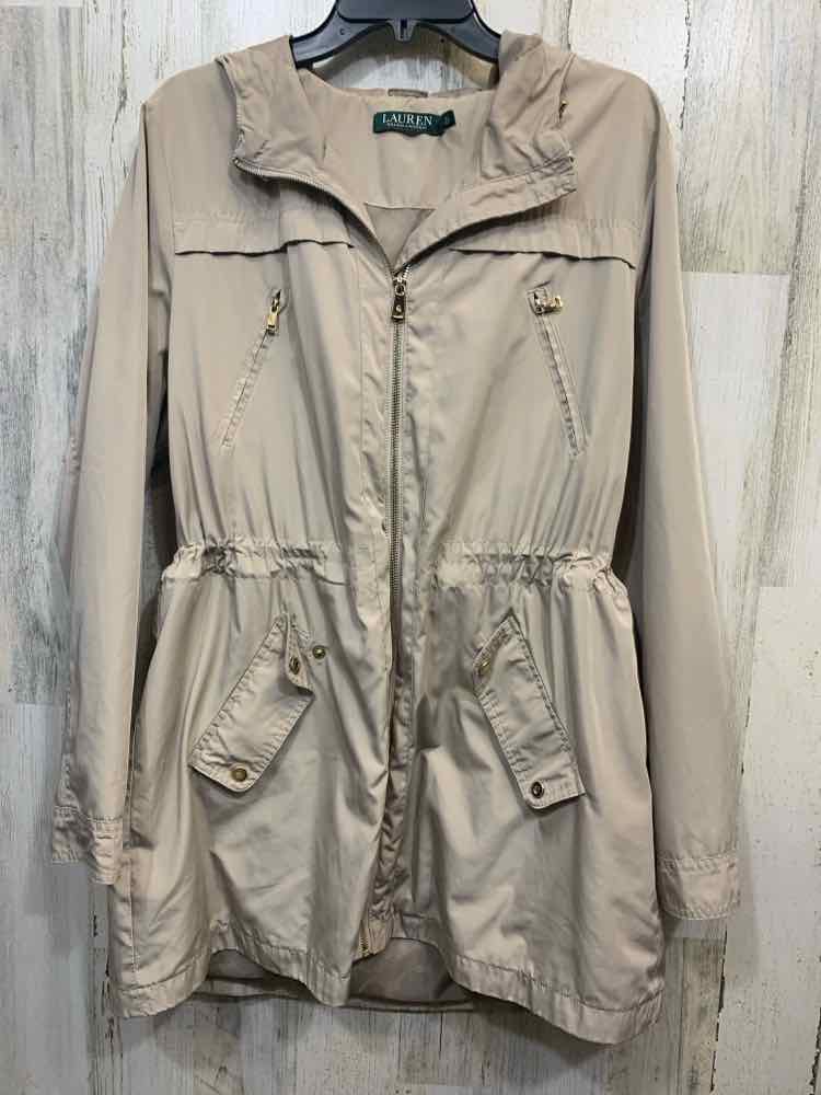 PRE-OWNED Ralph Lauren JACKETS / COATS Size L BIEGE Nylon Solid Jacket (Outdoor)