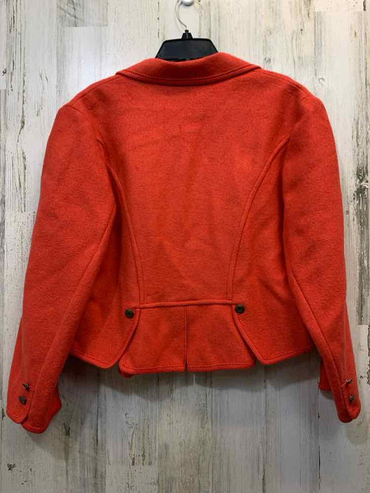 PRE-OWNED GIESSWEIN Size 18 CORAL Solid BLAZER Jacket/CORAL BLAZER BUTTON UP
