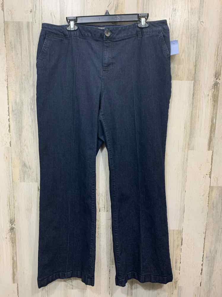 PRE-OWNED Size 10W D JEANS BOTTOMS DARK BLUE Denim DENIM WIDE LEG Jeans/DARK BLU