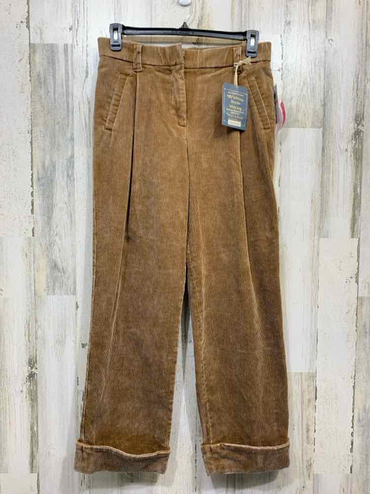 NWT DEMOCRACY Size 10 BOTTOMS Camel Corduroy RIBBED WIDE LEG CUFFED PANTS