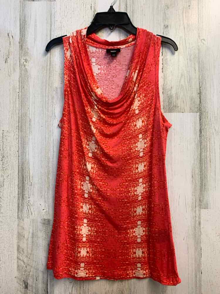 PRE-OWNED MOSSIMO Tops Size XS ORG/RED ABSTRACT SLEEVELESS TOP