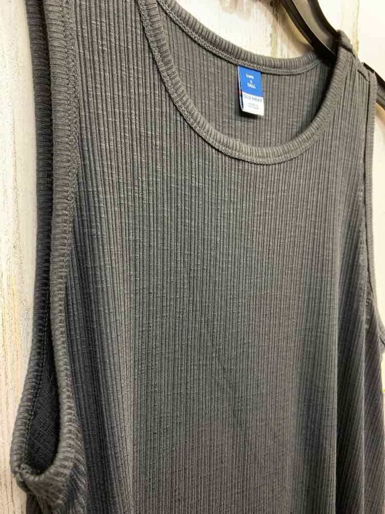 PRE-OWNED OLD NAVY Tops Size S TALL CHARCOAL RIBBED/ SCOOP NECKLINE Tank Top