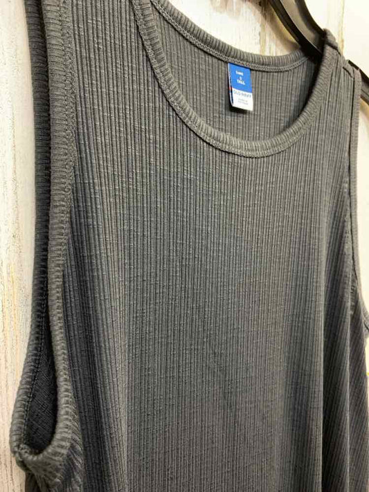 PRE-OWNED OLD NAVY Tops Size S TALL CHARCOAL RIBBED/ SCOOP NECKLINE Tank Top