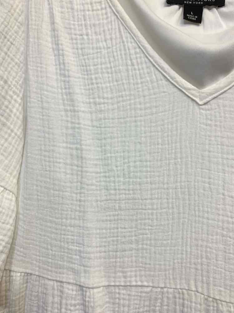 PRE-OWNED PERCEPTIONS Dresses and Skirts Size L White TIER TIERED Dress/WHITE TI