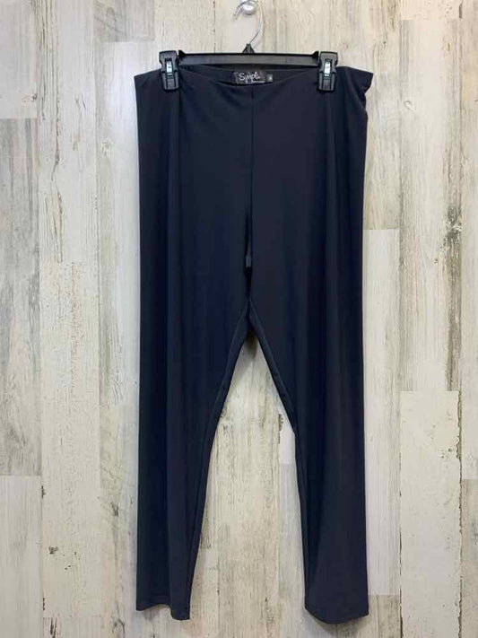 Size 14 SYMPLI BOTTOMS CHARCL/GRAY ELASTIC Solid Pants