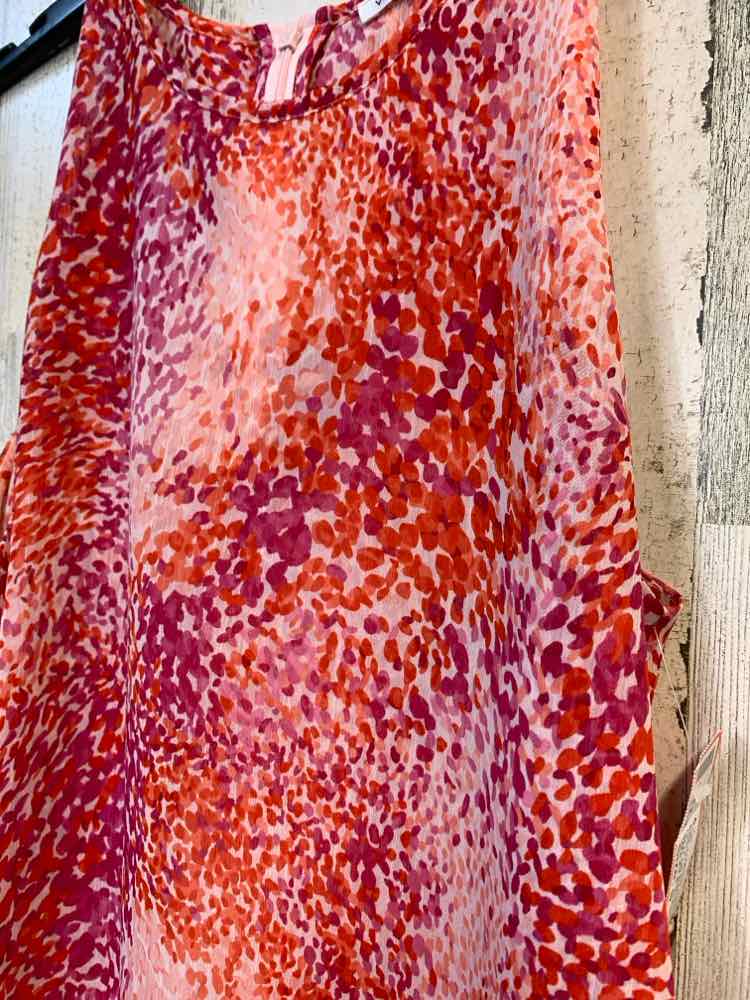 PRE-OWNED VIOLET & CLAIRE Tops Size S MGNT/ORNG DOTS SLEEVELESS TOP