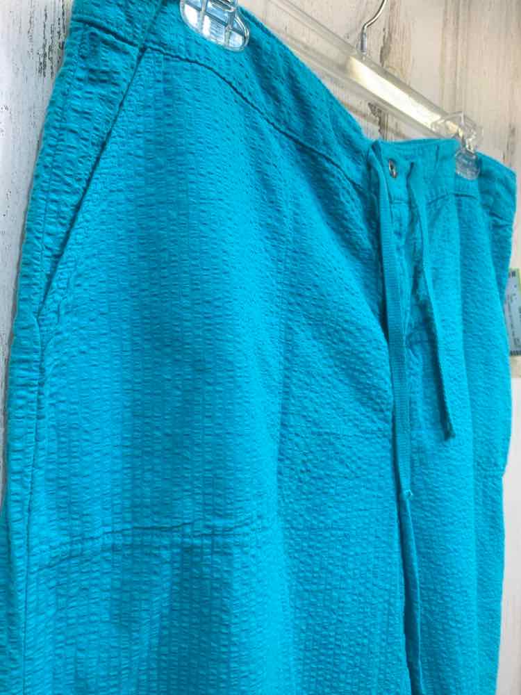 PRE-OWNED Size M FRESH PRODUCE BOTTOMS Teal CAPRI Pants/TEAL CAPRI PANTS