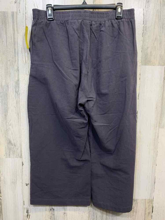 PRE-OWNED Size XL LES UMES Gray COTTON Solid CROP Pants/CROPPED COTTON HIGH WAIS