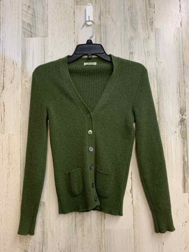 PRE-OWNED JOHN LAING Tops Size S Green LONG SLEEVES Cardigan/V-NECK