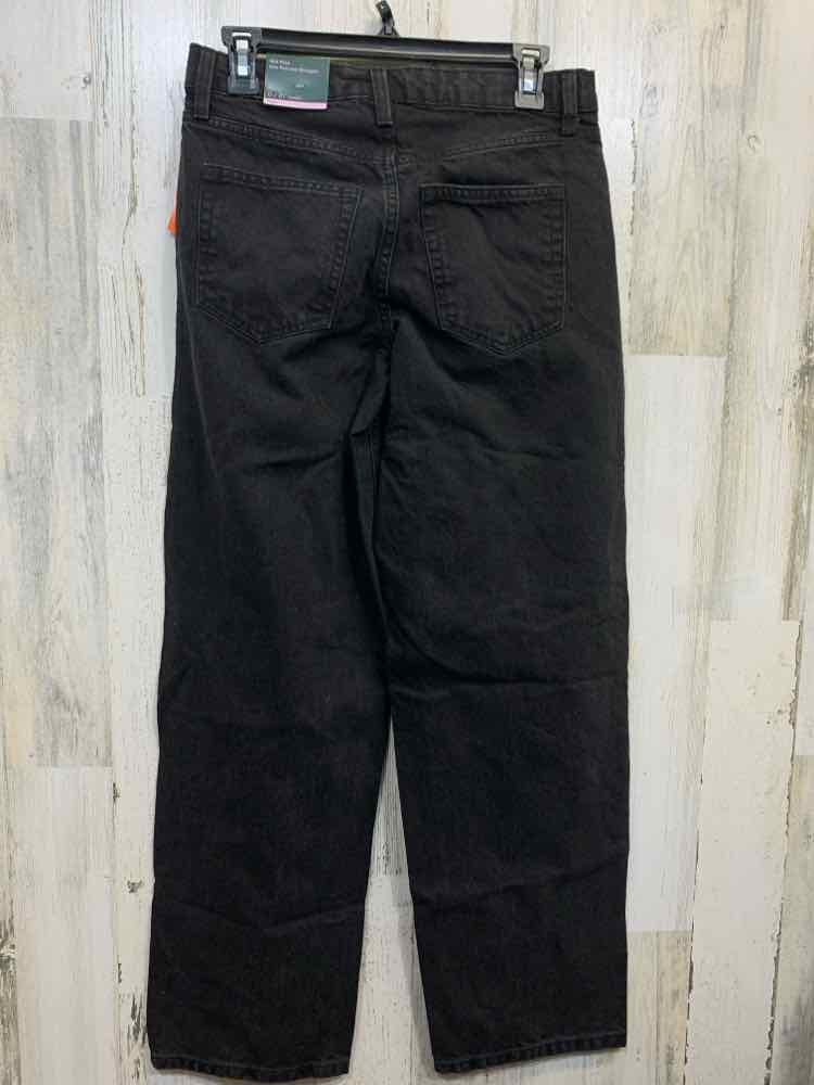 NWT Size 0 WILD FABLE BOTTOMS Black Denim Jeans/MID-RISE RELAXED STRAIGHT LEG
