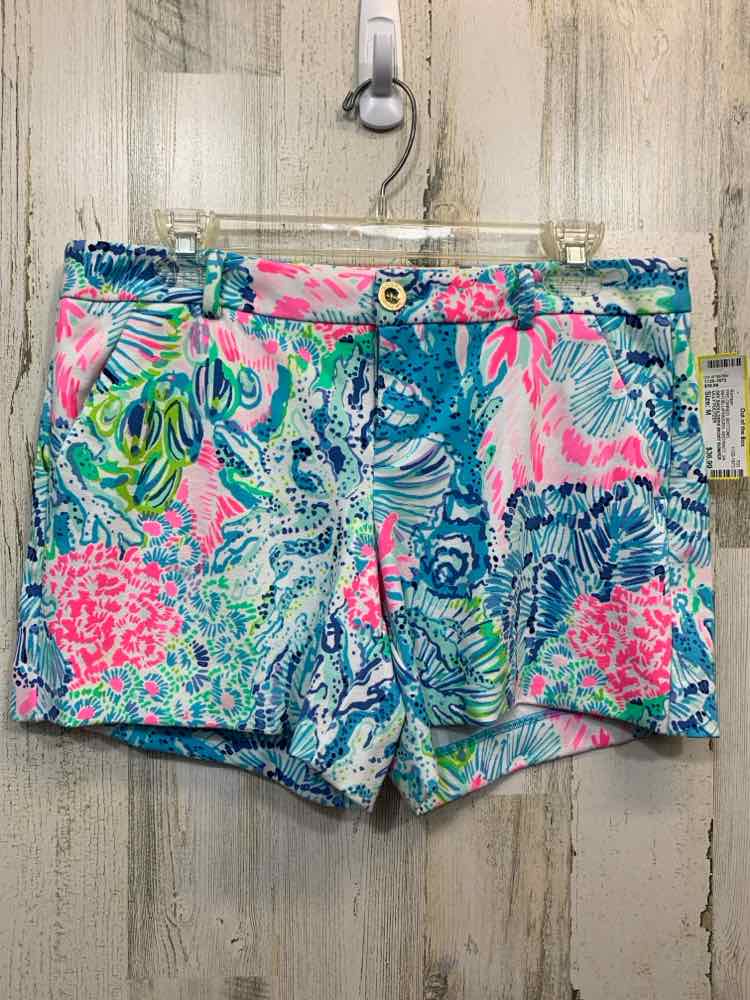 PRE-OWNED LILLY PULITZER  M WHT/BLU/PNK/GRN SKORT ROMPER