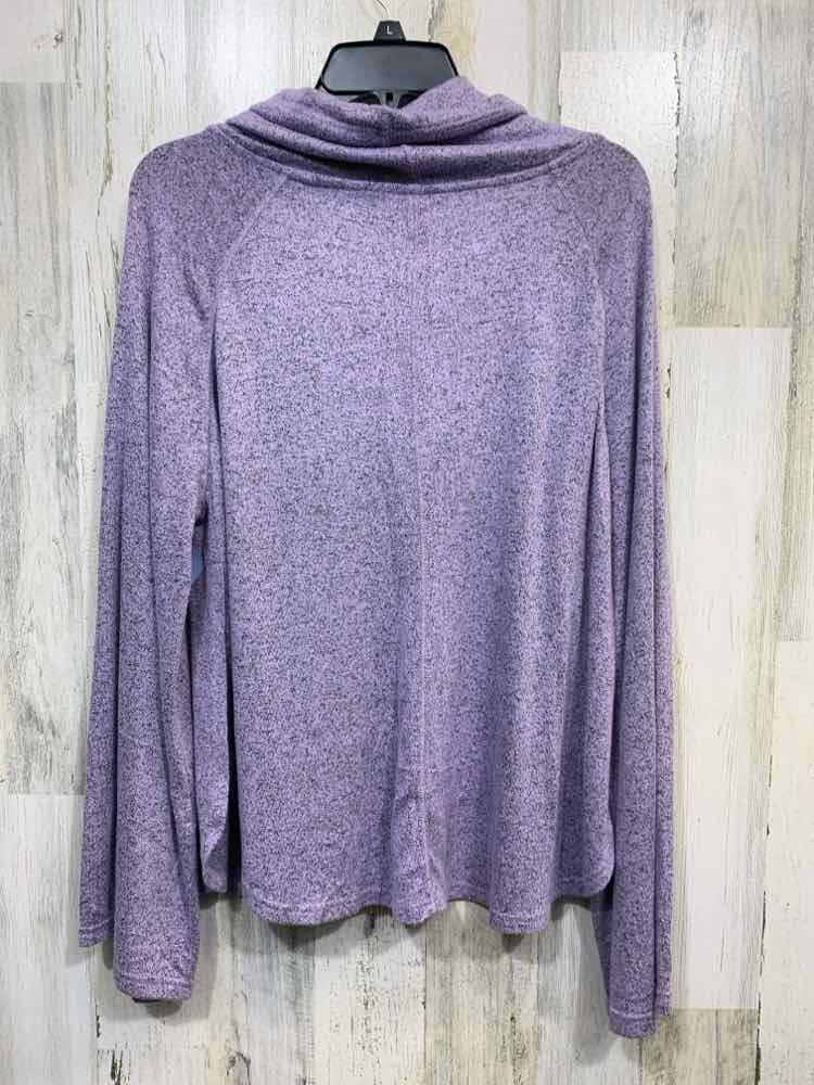PRE-OWNED GILLIGAN&O'MALLEY Size XXL Tops PUR/BLK LONG SLEEVES SPECKLED Blouse