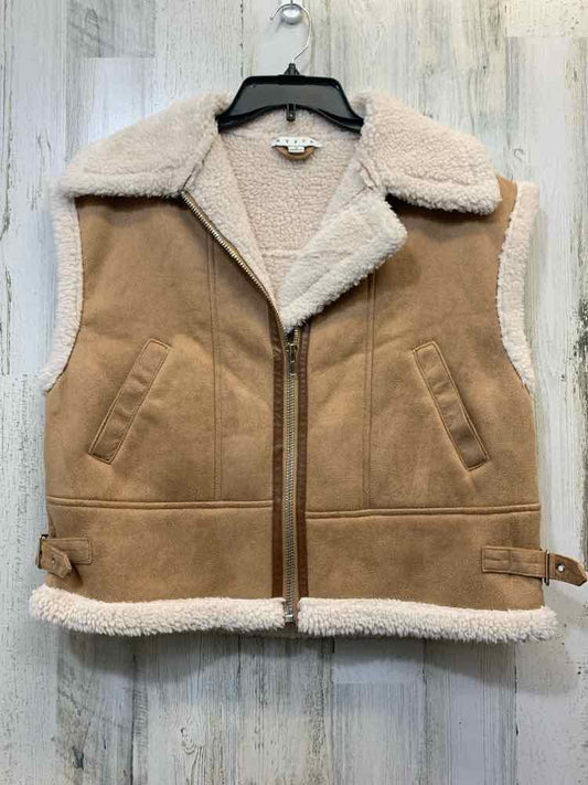 PRE-OWNED HYFVE Tops TAN/CREAM Suede VEST Vest/HYFVE: MONTANA SUEDE VEST. ZIPS T