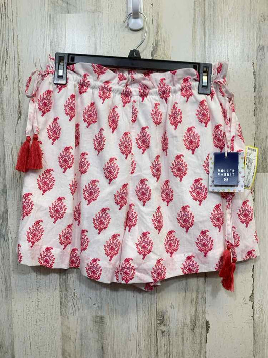 PRE-OWNED Size M ROLLER RABBIT BOTTOMS WHITE/PINK/FUSH Floral SHORTS Shorts/FLOR