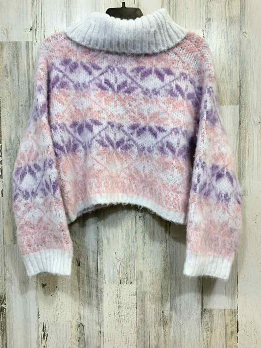 NWT WILD FABLE Tops Size L WHT/PNK/PRPL LONG SLEEVE Sweater