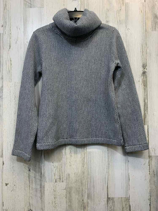 PRE-OWNED J.CREW Tops Size S BLACK/WHITE ZIG ZAG LONG SLEEVES Sweater/HIGH NECK