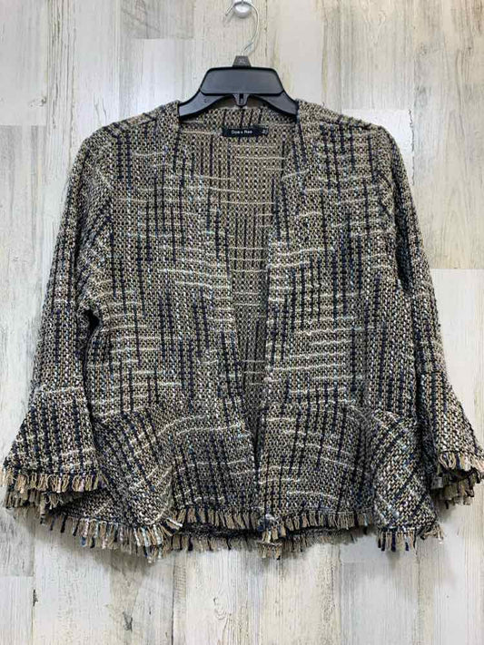 PRE-OWNED DOE & RAE JACKETS / COATS Size M NAVY/TAN TWEED BLAZER Blazer/NAVY/TAN