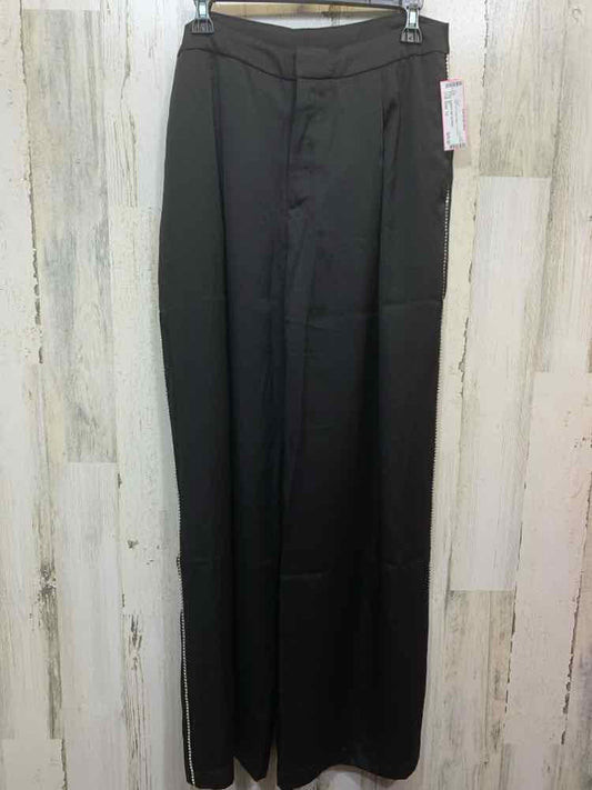 NWT Size 12 INC BOTTOMS Black PLEATED W/RHINESTONES ON SIDES PANTS