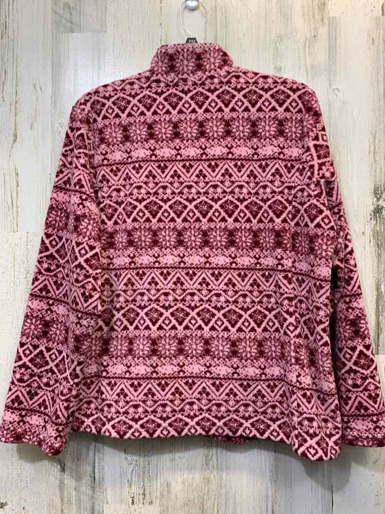 PRE-OWNED BASIC EDITION JACKETS / COATS Size L PINK/WINE SNOWFLAKES Jacket/LONG