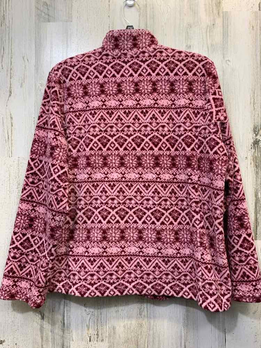 PRE-OWNED BASIC EDITION JACKETS / COATS Size L PINK/WINE SNOWFLAKES Jacket/LONG