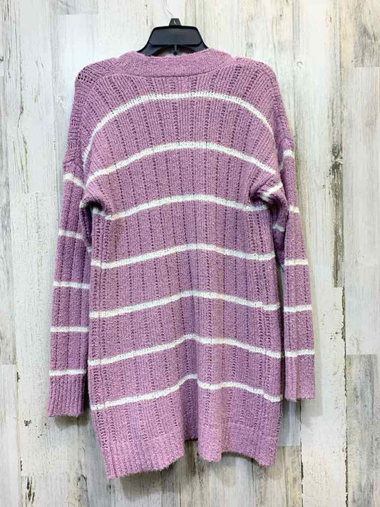 NWT HIPPIE ROSE Tops Size M LILAC/WHT Stripe CARDIGAN Cardigan