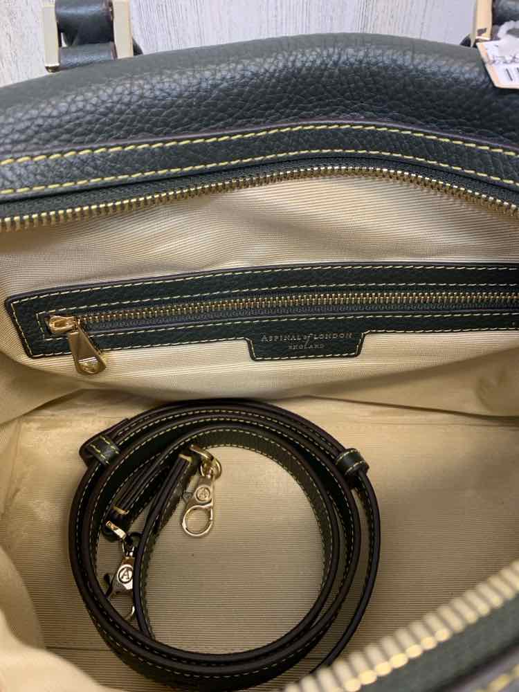 PRE-OWNED ASPINAL OF LONDON FOREST GREEN HUDSON BAG