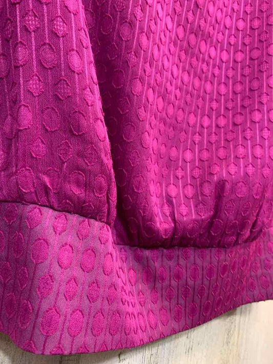 NWT ANN TAYLOR Tops Size S MAGENTA Polka Dot SHORT SLEEVES Blouse/BOAT NECK