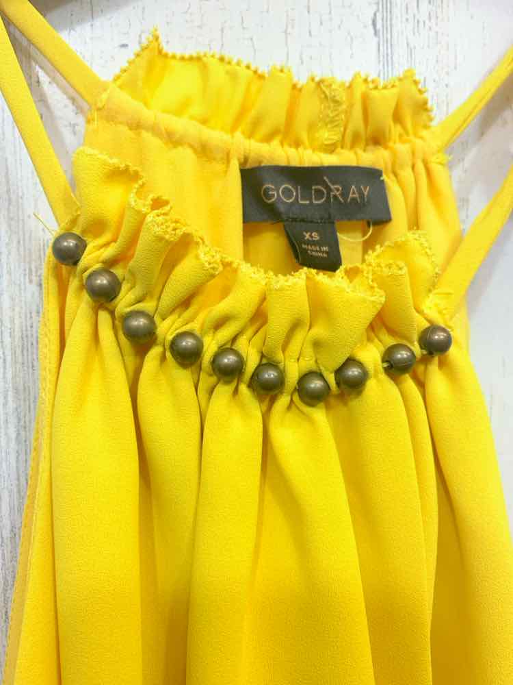 PRE-OWNED GOLDRAY Tops Size XS Yellow Solid HIGH NECK Blouse/YELLOW HIGH NECK TO