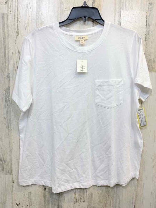 NWT STYLE & CO Tops Size PXL White Solid CREW NECK T-shirt