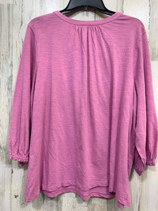 NWT STYLE & CO Tops Size 1X LILAC Solid PUFF SLEEVES Blouse