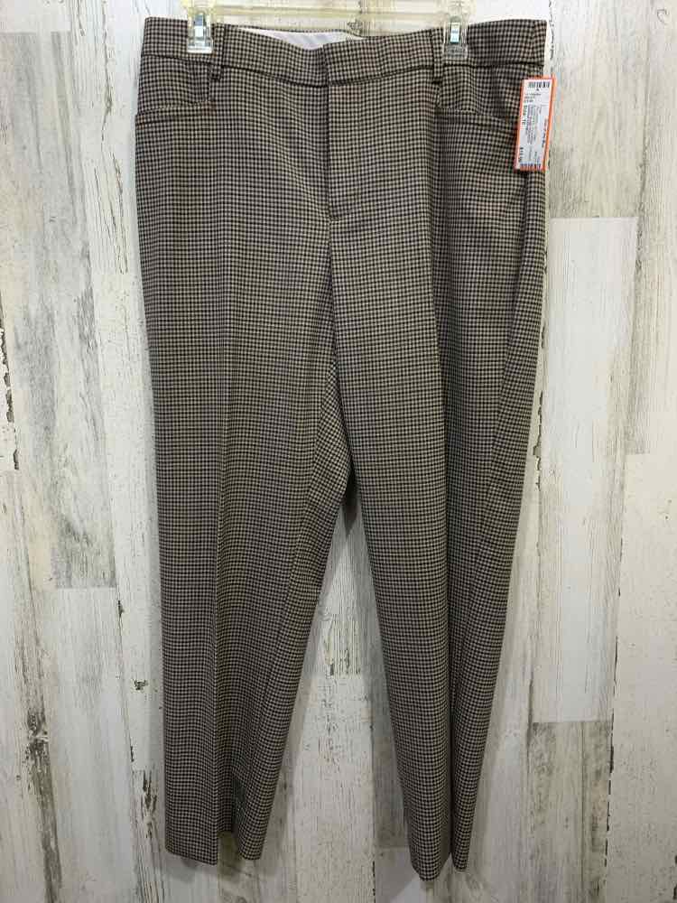 PRE-OWNED BANANA REPUBLIC Size 10 BOTTOMS BLK/BRN/BGE Houndstooth Pants