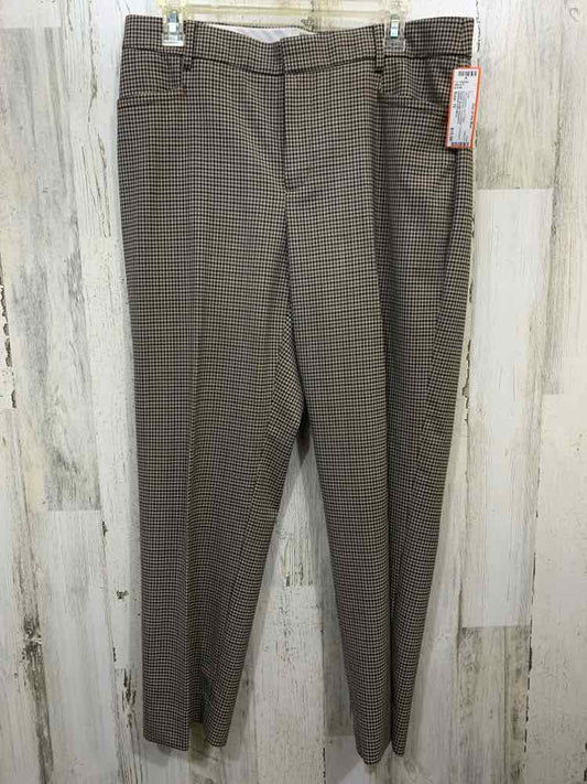 PRE-OWNED BANANA REPUBLIC Size 10 BOTTOMS BLK/BRN/BGE Houndstooth Pants
