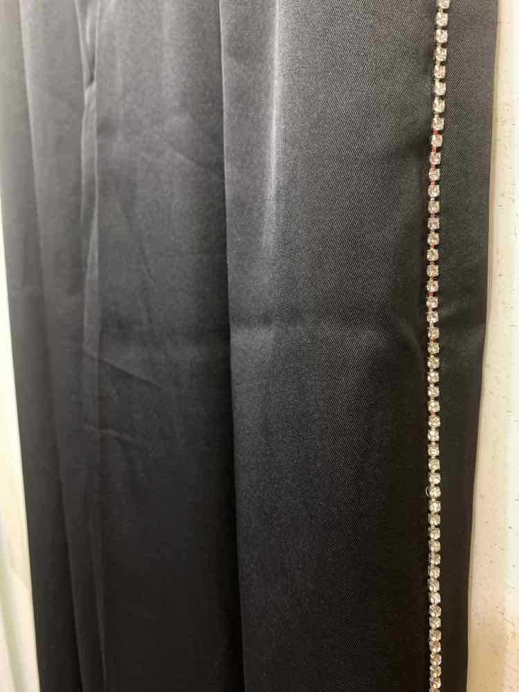 NWT Size 12 INC BOTTOMS Black PLEATED W/RHINESTONES ON SIDES PANTS