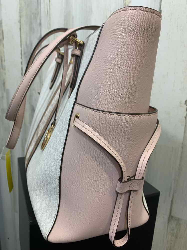 PRE-OWNED MICHAEL KORS BLUSH/WHITE/ROSE GOLD Handbag/BLUSH PINK/WHITE/ROSE GOLD