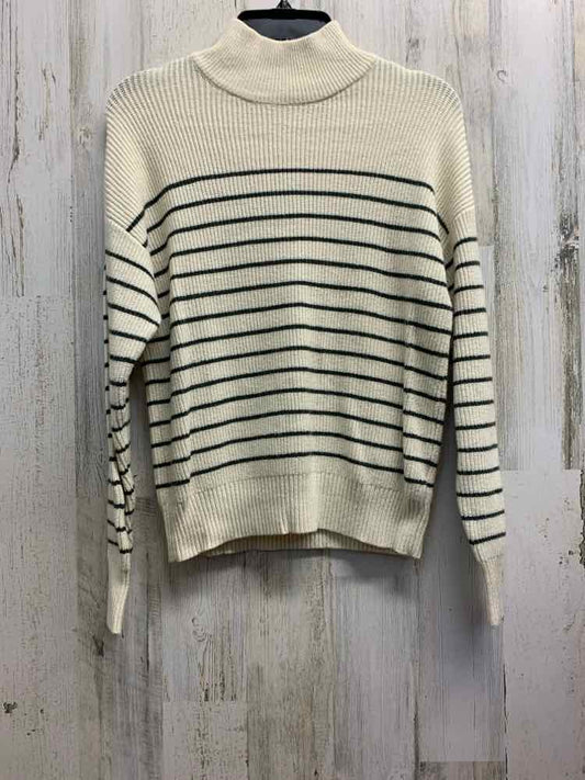 PRE-OWNED MASON & BELLE Tops Size S CREAM/BLACK Stripe LONG SLEEVES Sweater/CREA