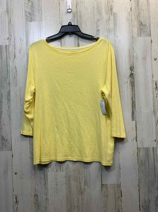 PRE-OWNED TALBOTS PLUS SIZES Size 2X Yellow Solid LONGSLEEVE TOP/YELLOW LONG SLE