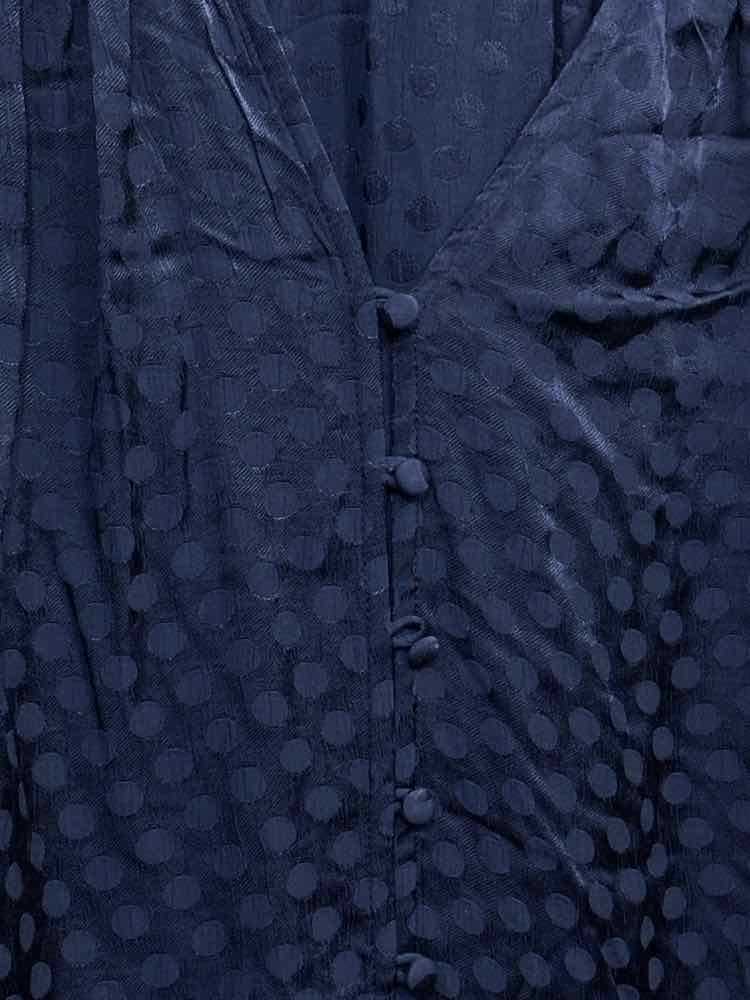 NWT ON 34TH Size 0X Tops Navy Polka Dot LONGSLEEVE Shirt