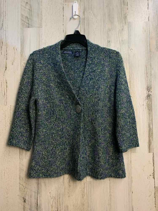 PRE-OWNED WIND RIVER Tops Size M GRN/BLU 3/4 SLEEVE Cardigan/V-NECK