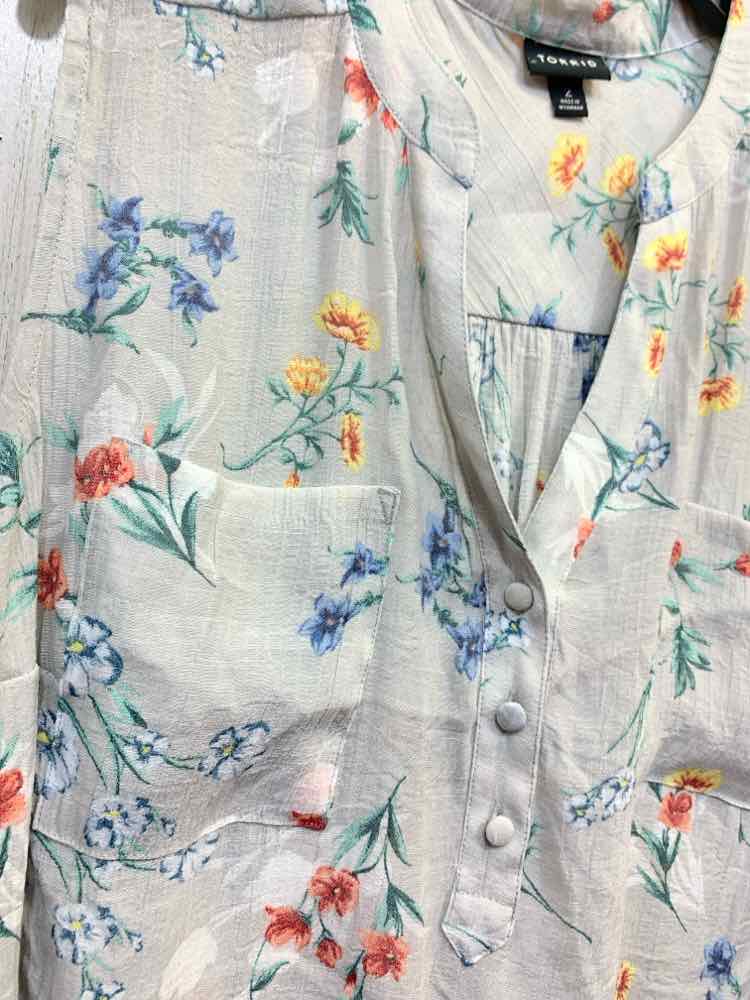 PRE-OWNED TORRID PLUS SIZES Size 2X SAGE Floral SLEEVELESS Blouse