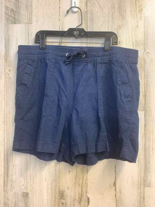 PRE-OWNED Size L NAUTICA BOTTOMS Navy Linen Solid SHORTS Shorts/NAVY LINEN SHORT