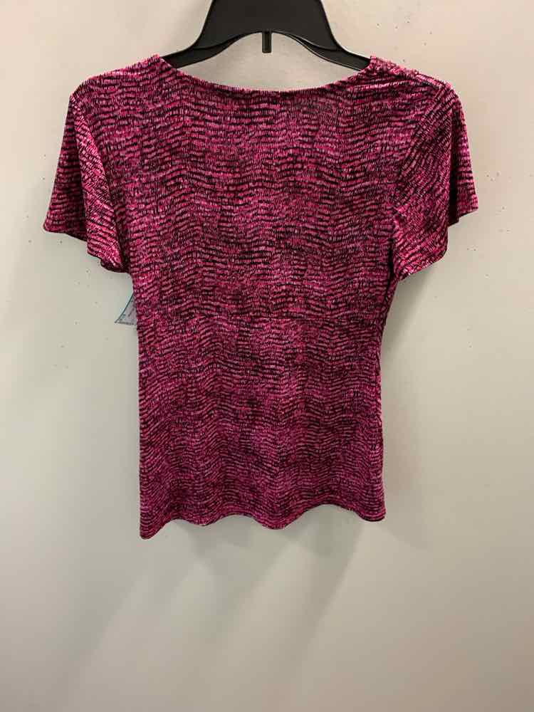 DAISY FUENTES Tops Size S HT PINK/BLK TOP