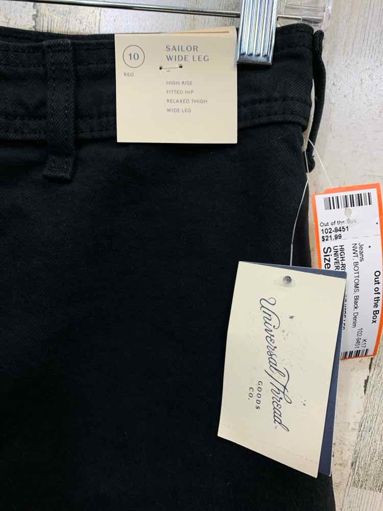 NWT Size 10 UNIVERSAL THREADS BOTTOMS Black DenimHIGH-RISE SAILOR WIDE LEG