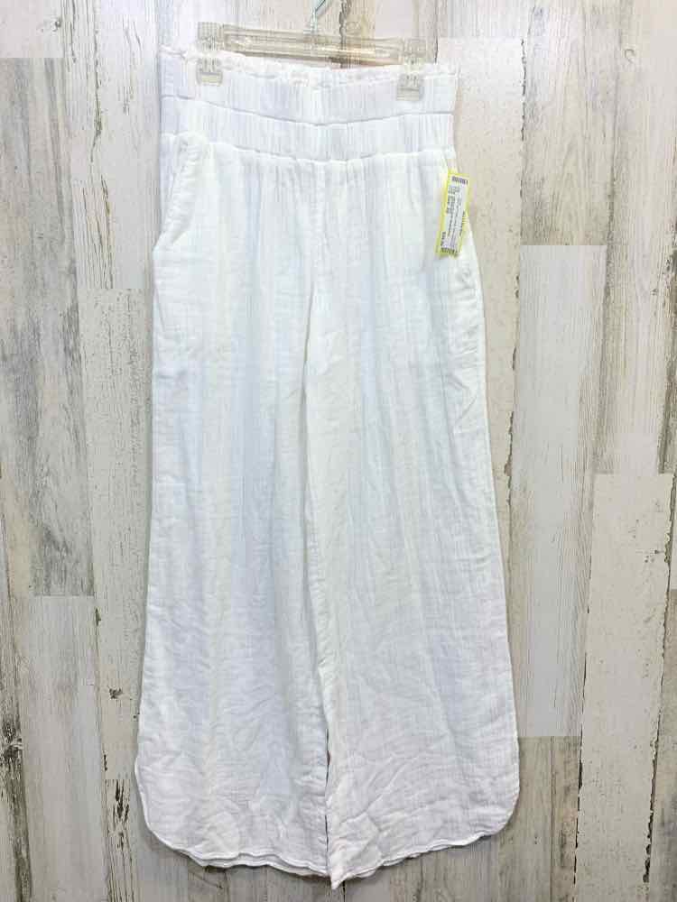 NWT Size XS ON THE 34TH BOTTOMS White Solid WIDE LEG Pants