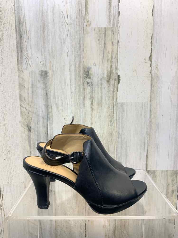 PRE-OWNED Black Size 7.5 Shoes/BLACK SLING BACK HIGH-HEEL. ADJUSTABLE STRAP