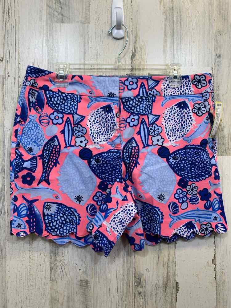 NWT Size 10 TALBOTS BOTTOMS NEON PINK/BLUE FISH SHORTS Shorts/FISH PATTERN SHORT