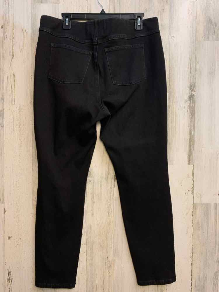 PRE-OWNED Size L SOFT SURROUNDING BOTTOMS BLK STRAIGHT Pants/ELASTIC WAISTBAND