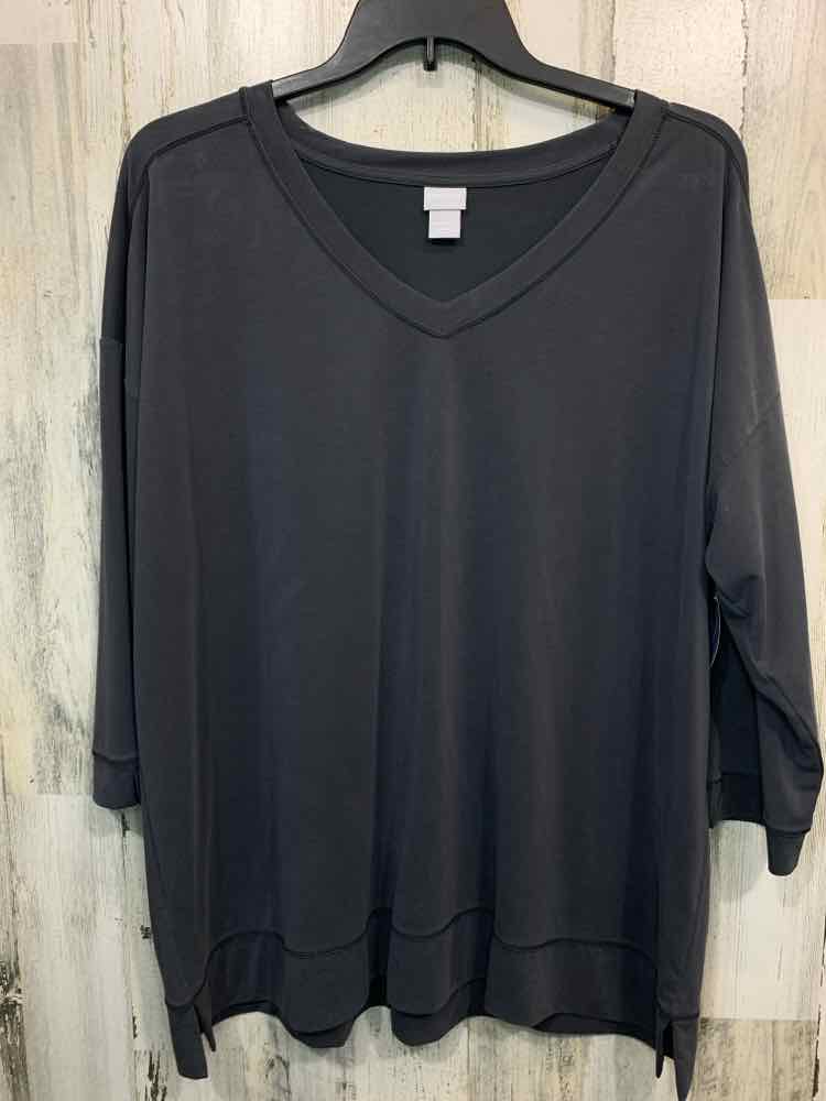 PRE-OWNED CHICO'S Size 20/22 Tops Gray HALF SLEEVE Shirt