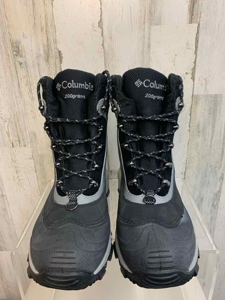 COLUMBIA SHOES 8.5 BLK/GRAY LACE UP Boots/BLACK & GRAY LACE-UP OMNI-TECH COLUMBI