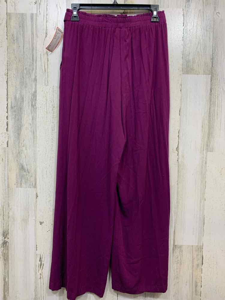 PRE-OWNED Size M LULA ROE BOTTOMS EGGPLANT Solid TIE WAIST Pants