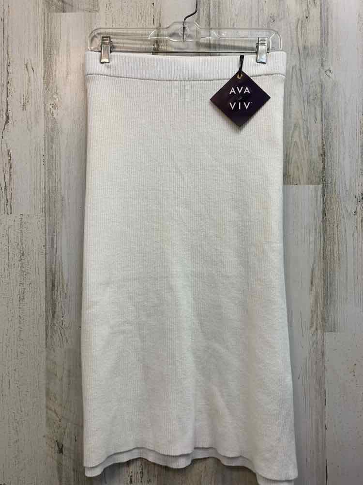NWT AVA & VIV PLUS SIZES Size 2X Cream RIBBED TUBE Skirt/CREAM RIBBED STRETCHY W